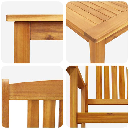 Garden Dining Set 9 pcs Brown Solid Acacia Wood