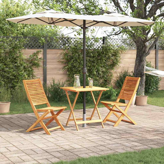 Folding Bistro Set 3 pcs Brown Solid Acacia Wood
