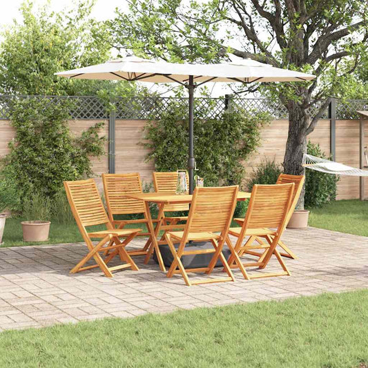 Garden Dining Set 7 pcs Brown Solid Acacia Wood