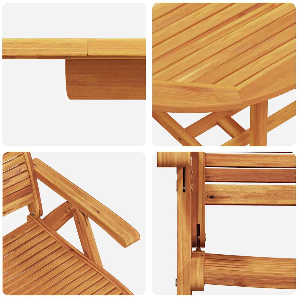 Garden Dining Set 5 pcs Brown Solid Acacia Wood