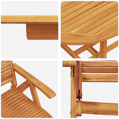 Garden Dining Set 5 pcs Brown Solid Acacia Wood