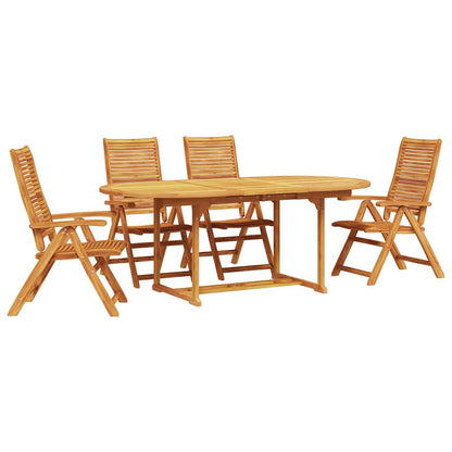Garden Dining Set 5 pcs Brown Solid Acacia Wood