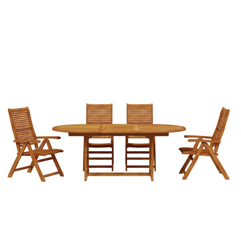 Garden Dining Set 5 pcs Brown Solid Acacia Wood