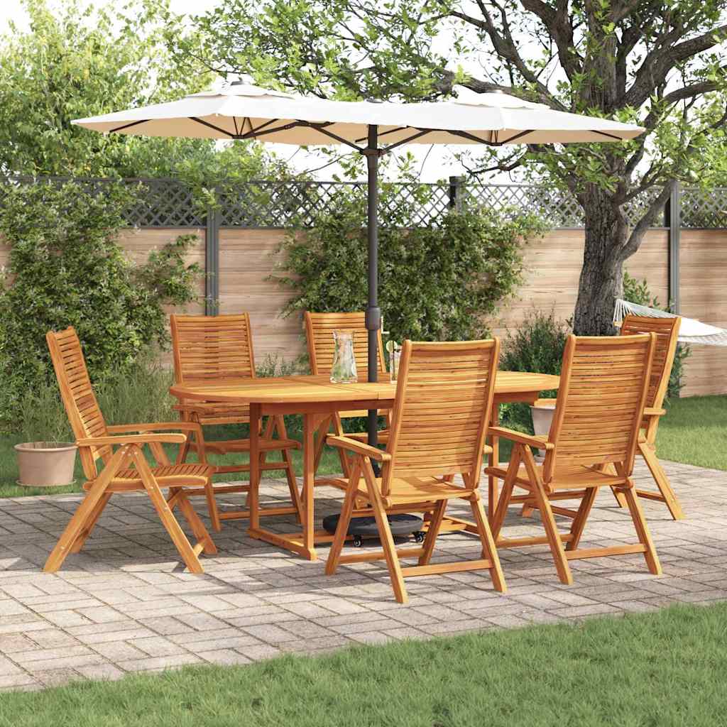Garden Dining Set 7 pcs Brown Solid Acacia Wood