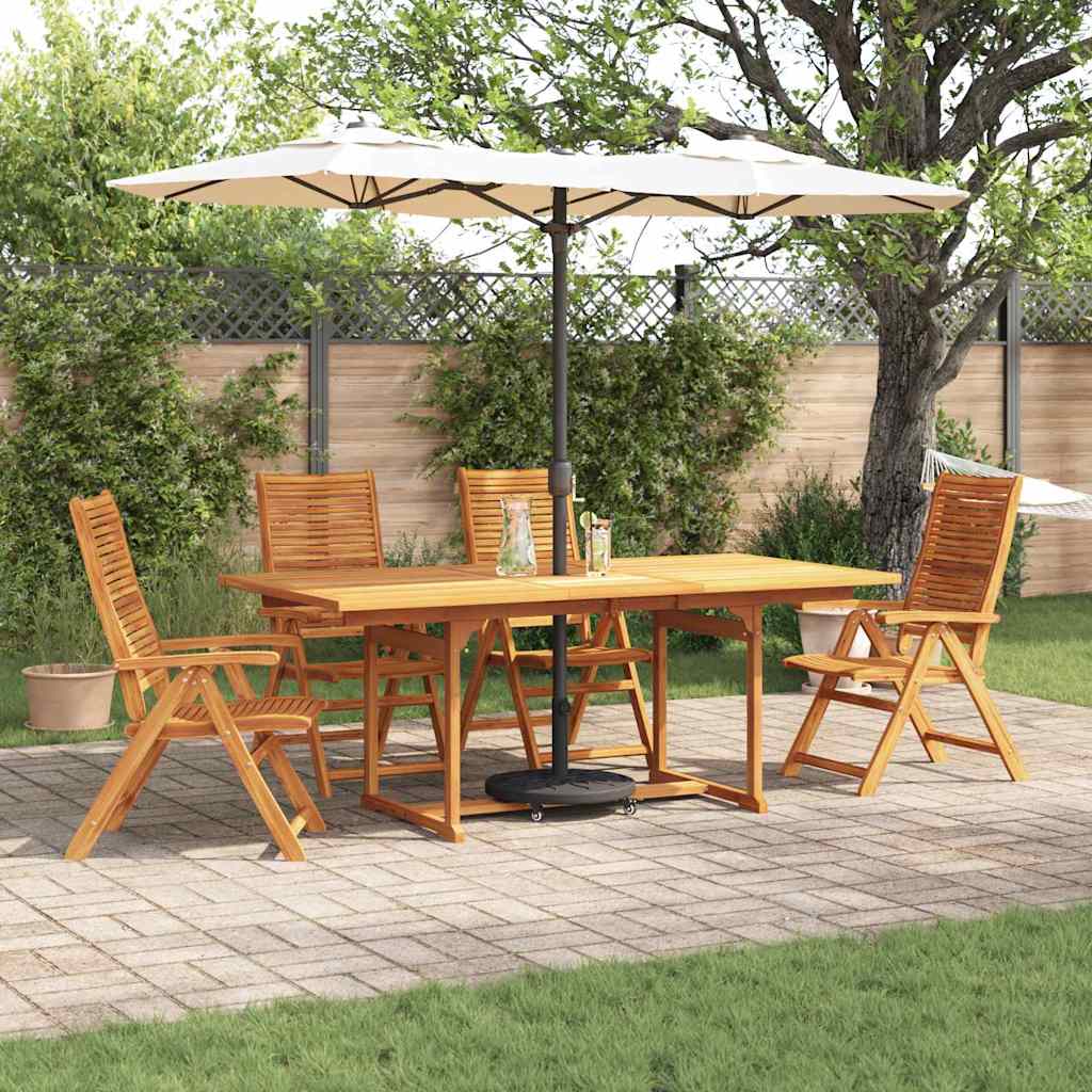 Garden Dining Set 5 pcs Brown Solid Acacia Wood
