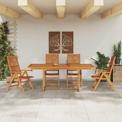 Garden Dining Set 5 pcs Brown Solid Acacia Wood