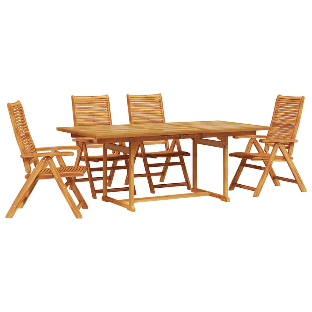 Garden Dining Set 5 pcs Brown Solid Acacia Wood