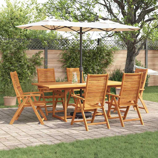 Garden Dining Set 7 pcs Brown Solid Acacia Wood
