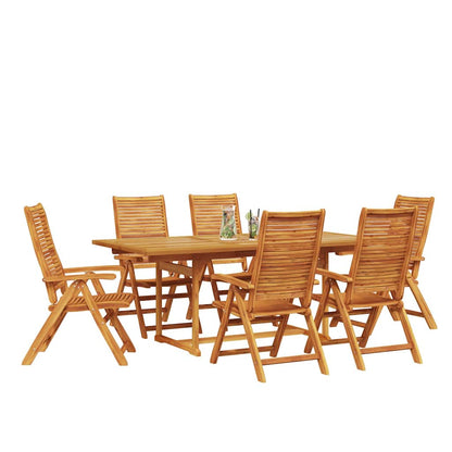 Garden Dining Set 7 pcs Brown Solid Acacia Wood
