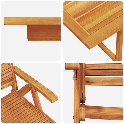 Garden Dining Set 5 pcs Brown Solid Acacia Wood