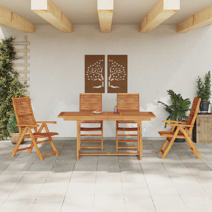 Garden Dining Set 5 pcs Brown Solid Acacia Wood