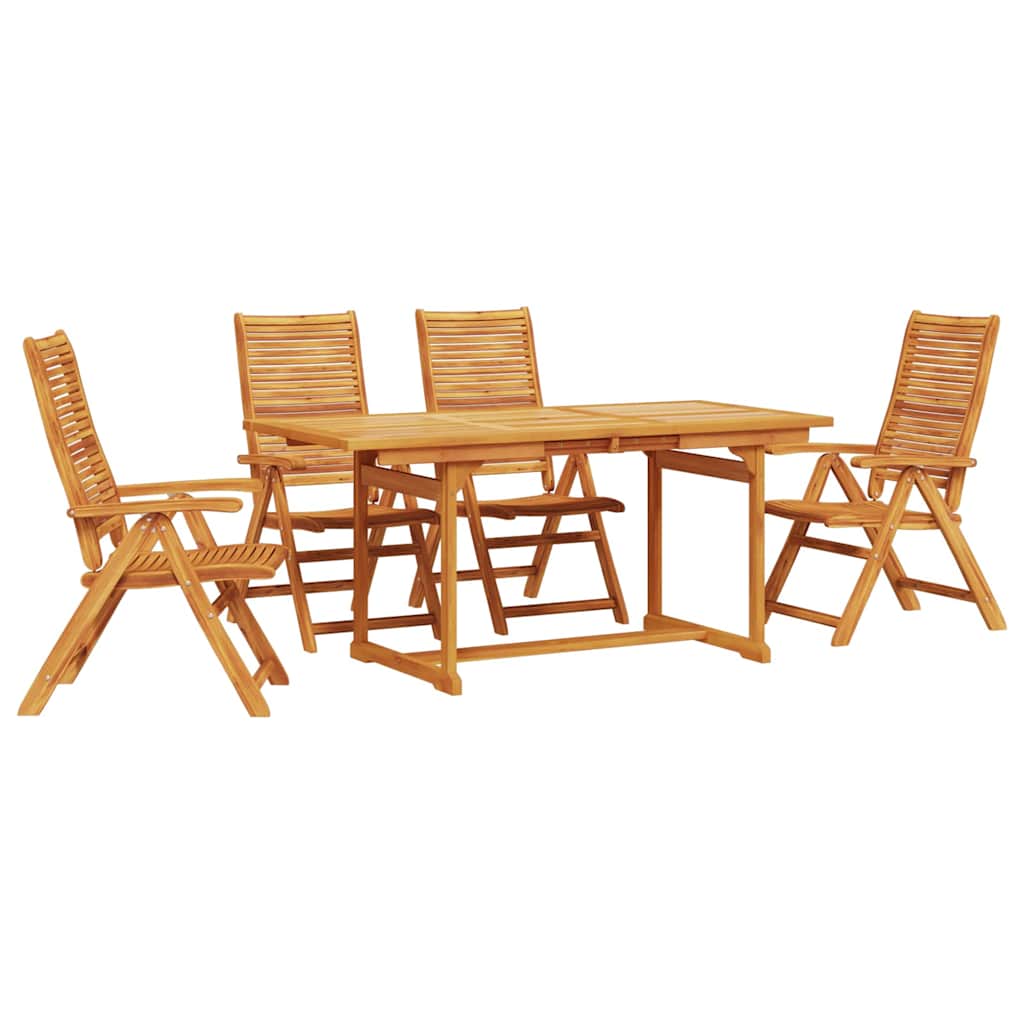 Garden Dining Set 5 pcs Brown Solid Acacia Wood
