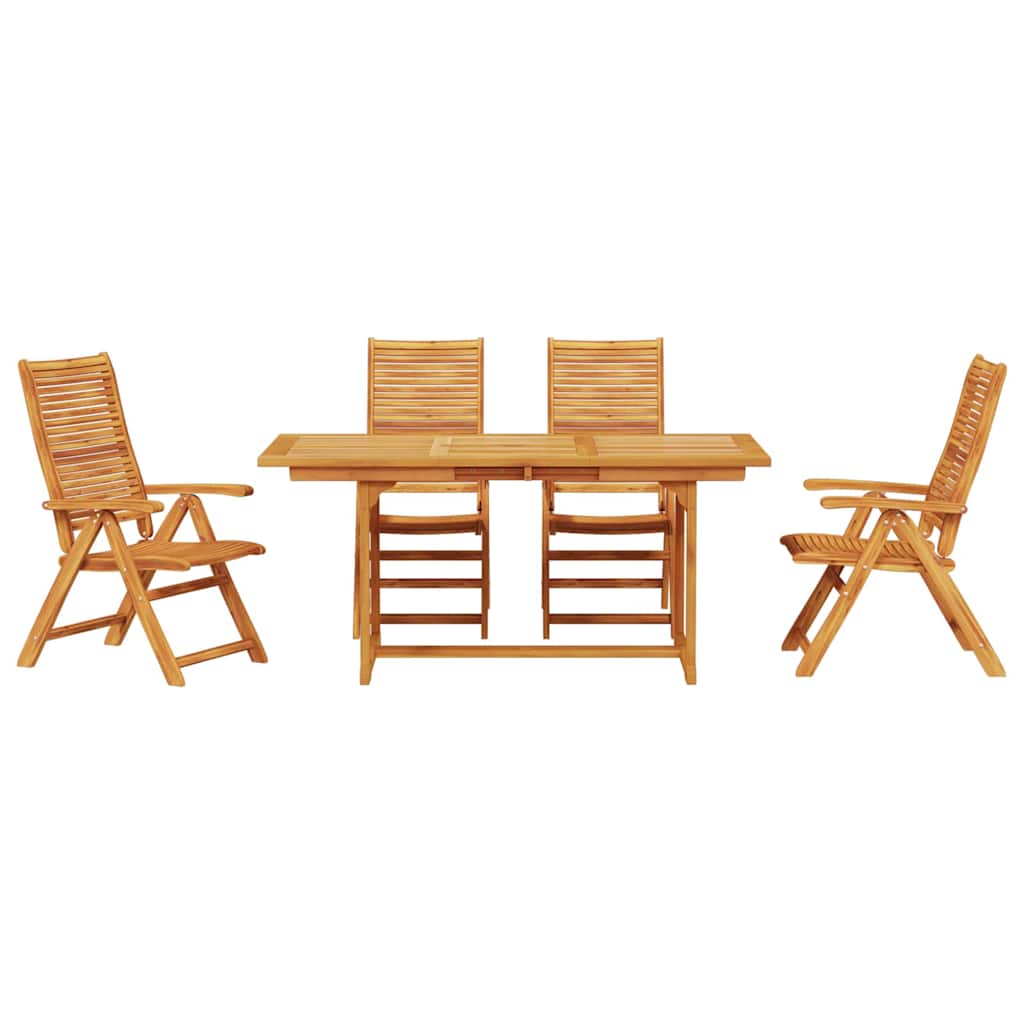 Garden Dining Set 5 pcs Brown Solid Acacia Wood