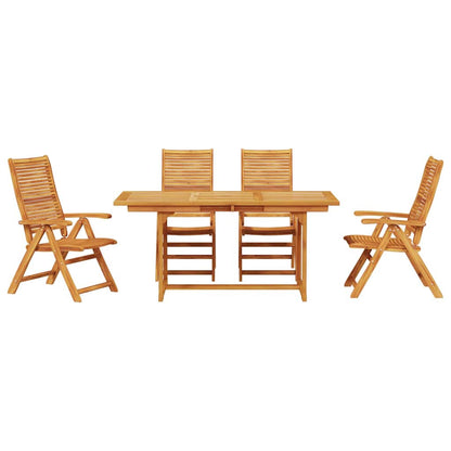 Garden Dining Set 5 pcs Brown Solid Acacia Wood