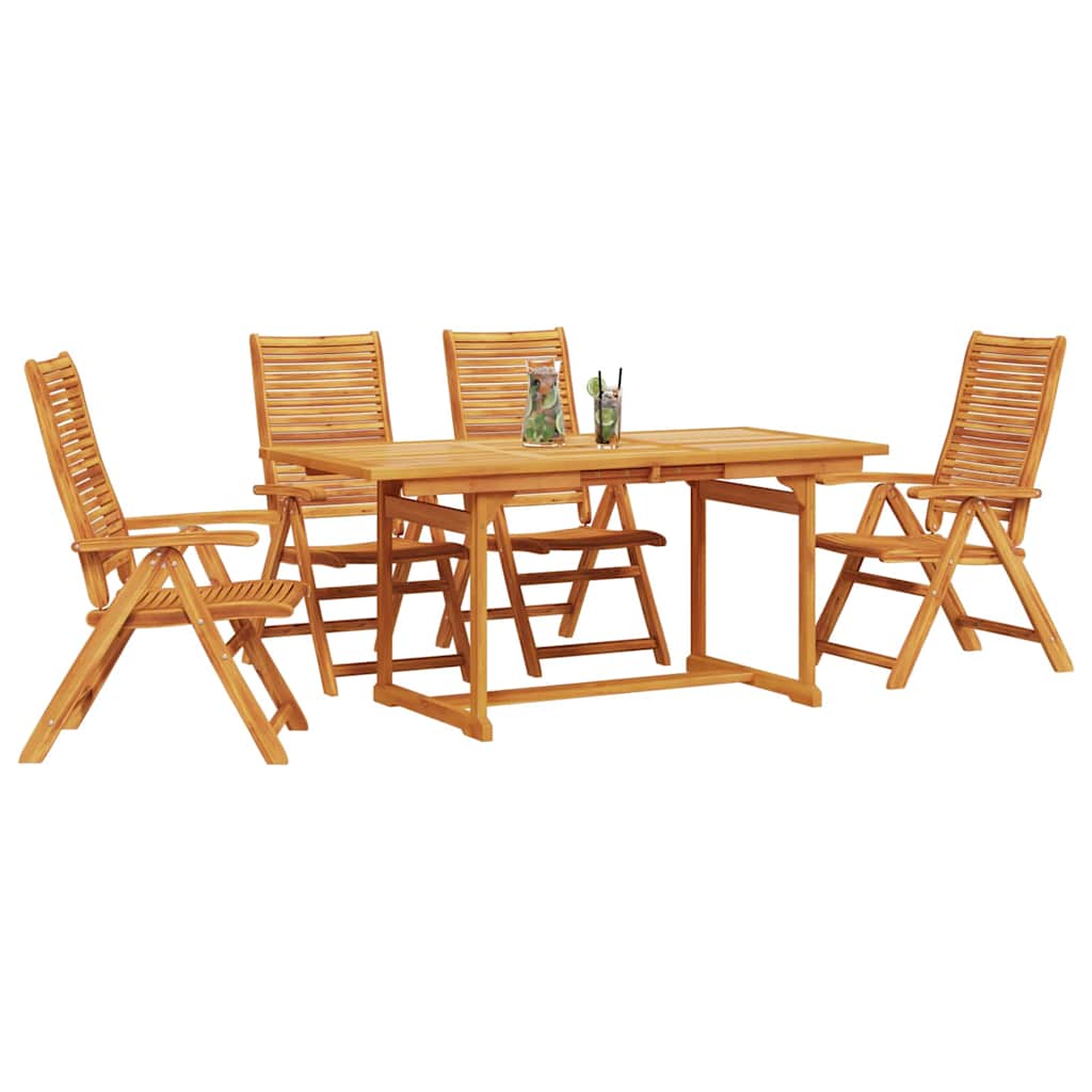 Garden Dining Set 5 pcs Brown Solid Acacia Wood