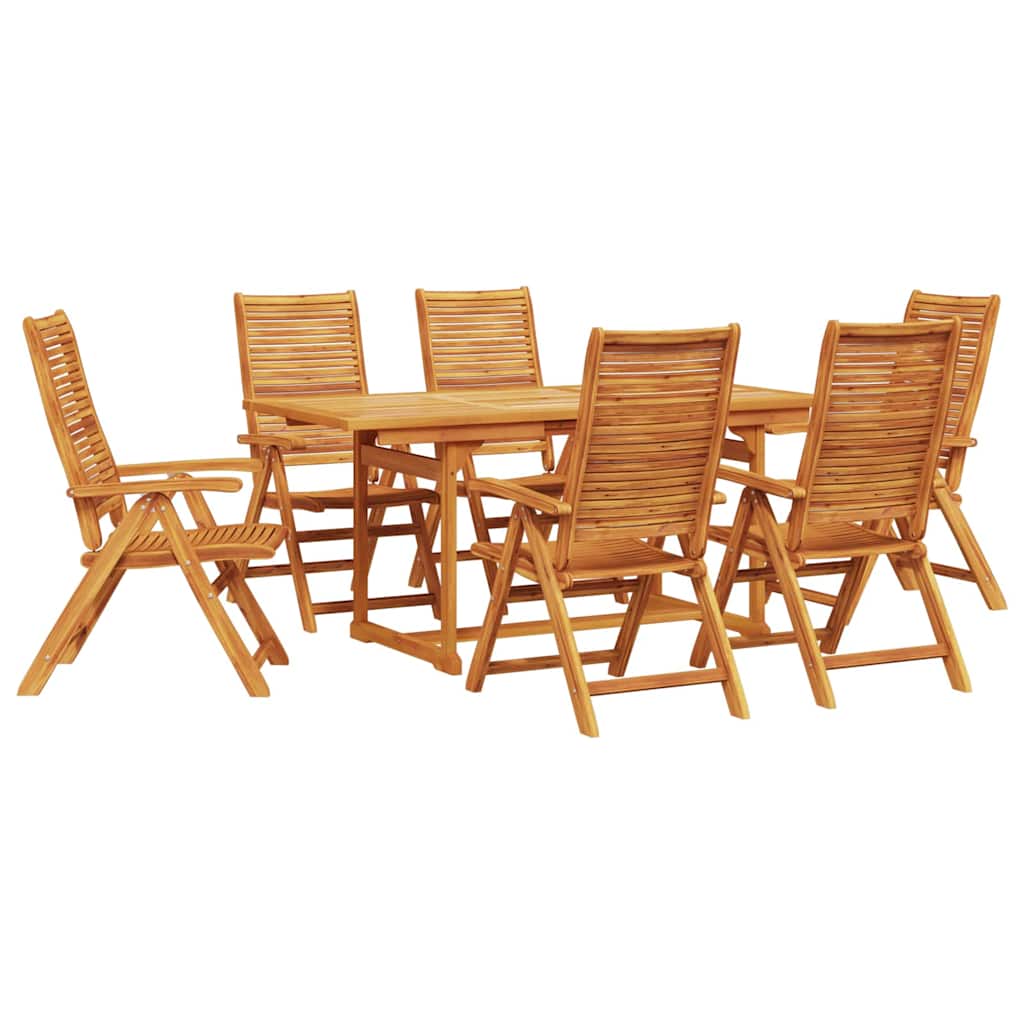 Garden Dining Set 7 pcs Brown Solid Acacia Wood