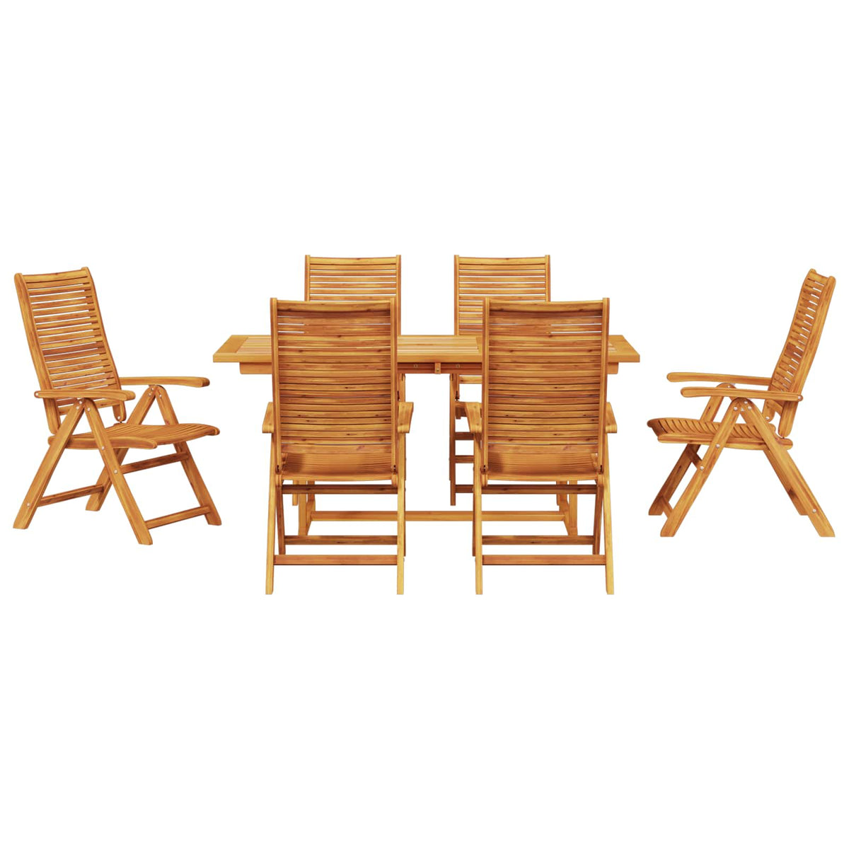 Garden Dining Set 7 pcs Brown Solid Acacia Wood