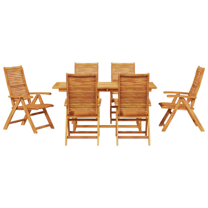 Garden Dining Set 7 pcs Brown Solid Acacia Wood