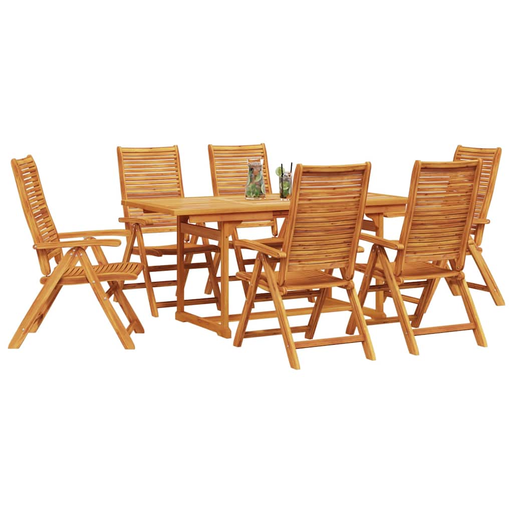 Garden Dining Set 7 pcs Brown Solid Acacia Wood