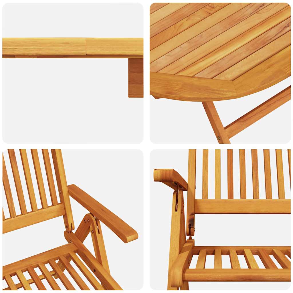 Garden Dining Set 7 pcs Brown Solid Acacia Wood