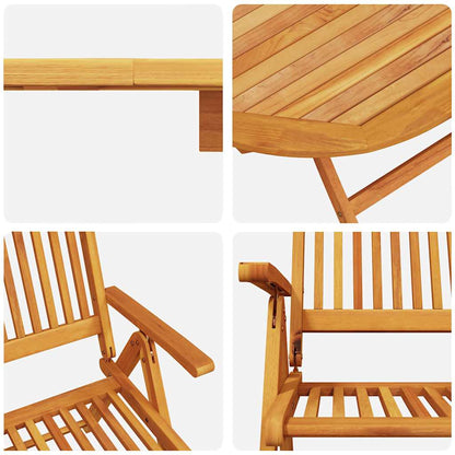 Garden Dining Set 7 pcs Brown Solid Acacia Wood