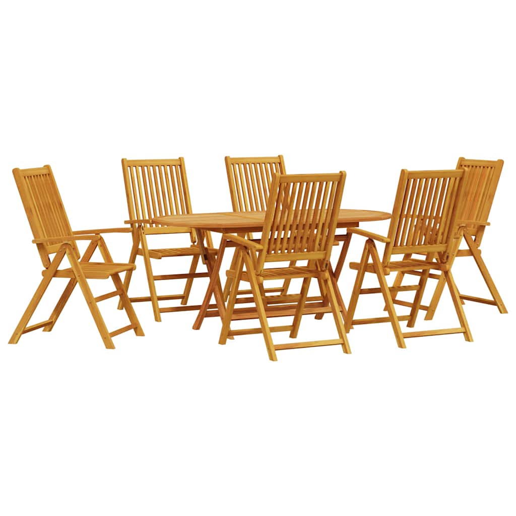 Garden Dining Set 7 pcs Brown Solid Acacia Wood
