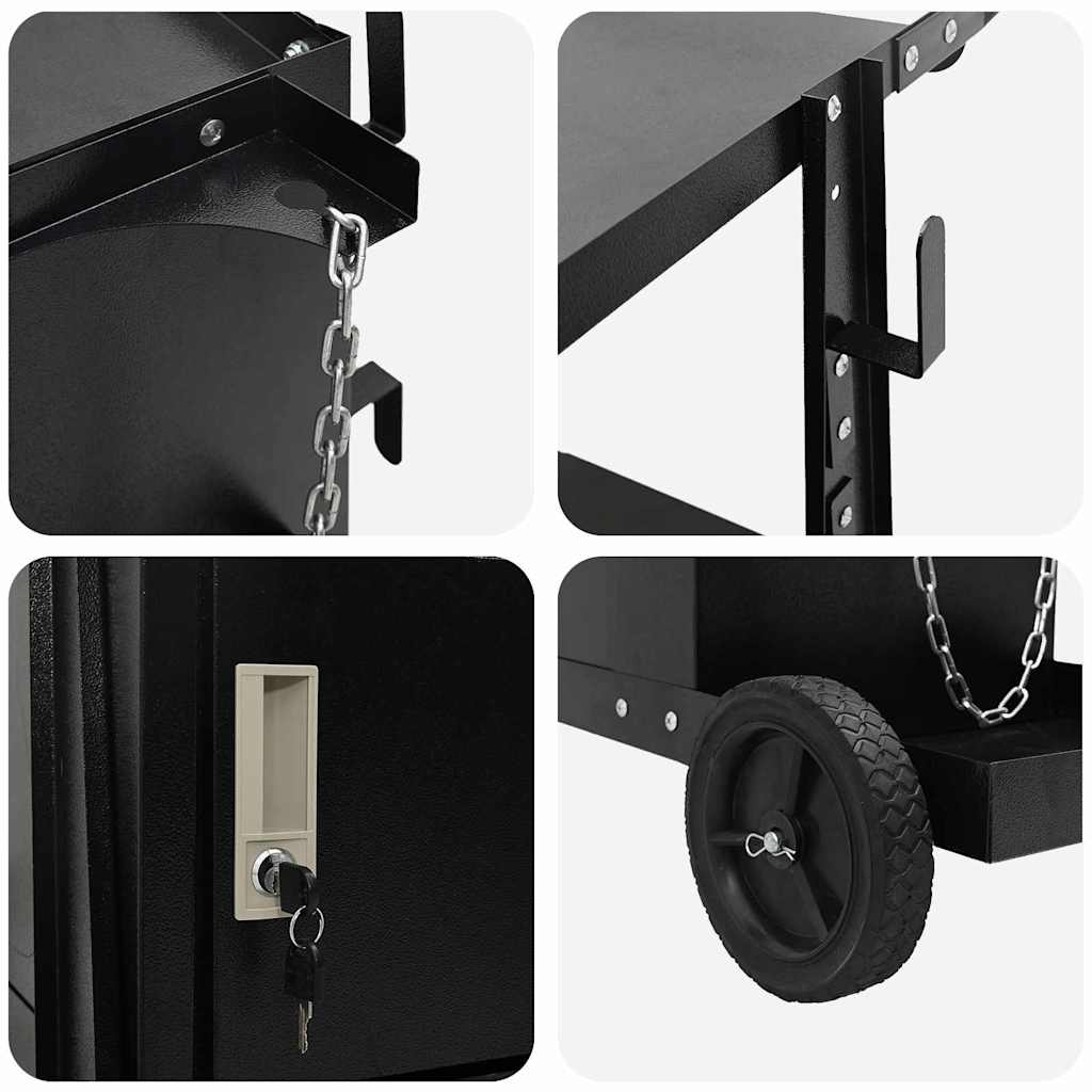 Welding Trolley Black 90 x 46 x 96 cm Steel