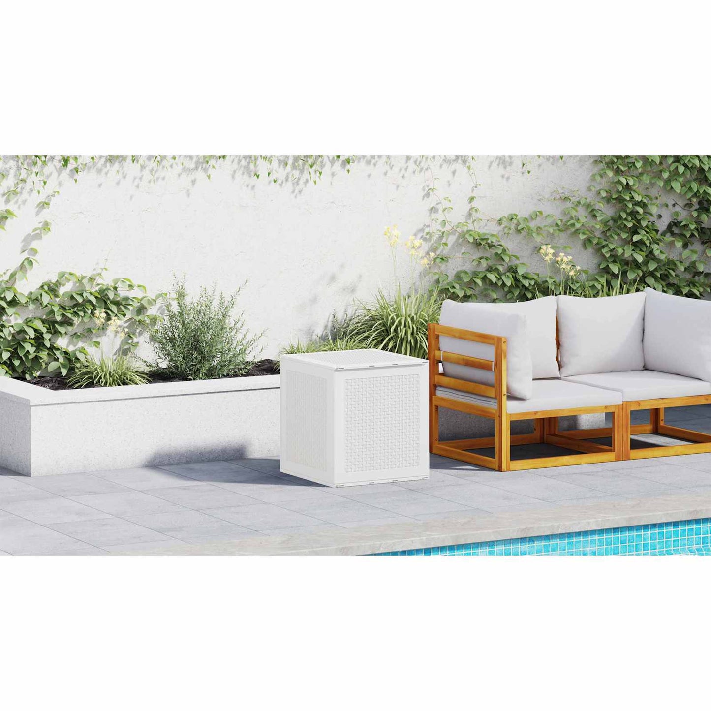 Storage Box with Storage White 55 x 53 x 57 cm Polypropylene
