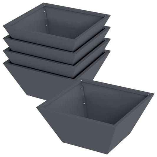 Garden Planter 5 pcs Anthracite 35 x 35 x 15 cm