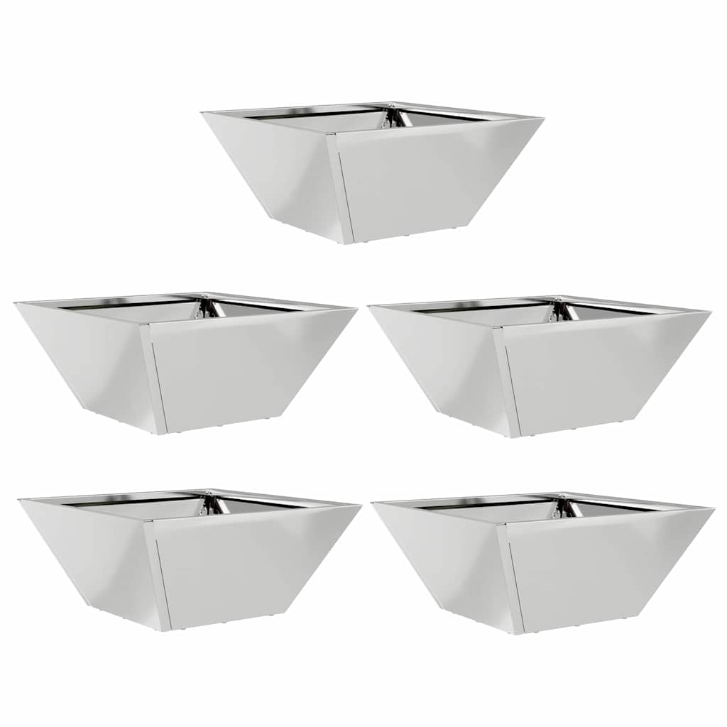 Garden Planter 5 pcs Silver 35 x 35 x 15 cm Galvanised Steel