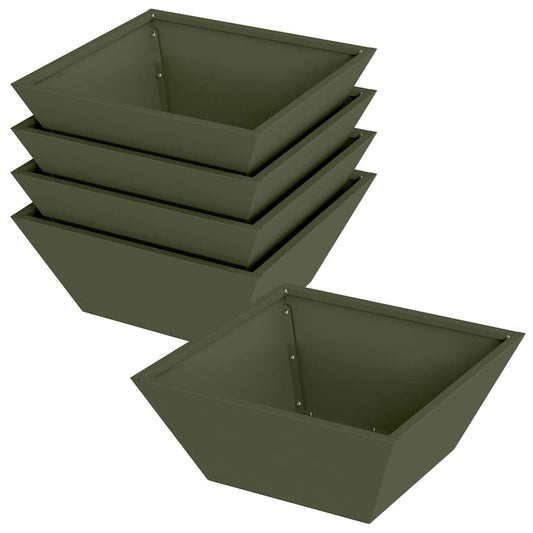 Garden Planter 5 pcs Olive Green 40 x 40 x 15 cm