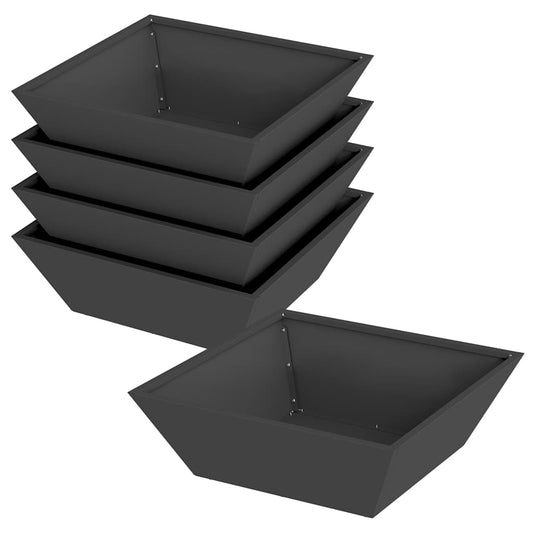 Garden Planter 5 pcs Black 50 x 50 x 15 cm Cold-rolled Steel