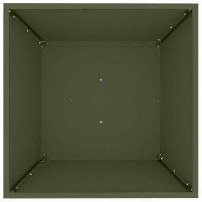 Garden Planter Olive Green 50 x 50 x 15 cm Cold-rolled Steel