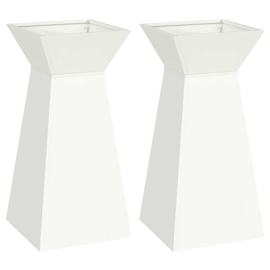Pillar Planter 2 pcs White 35 x 35 x 73 cm Cold-rolled Steel
