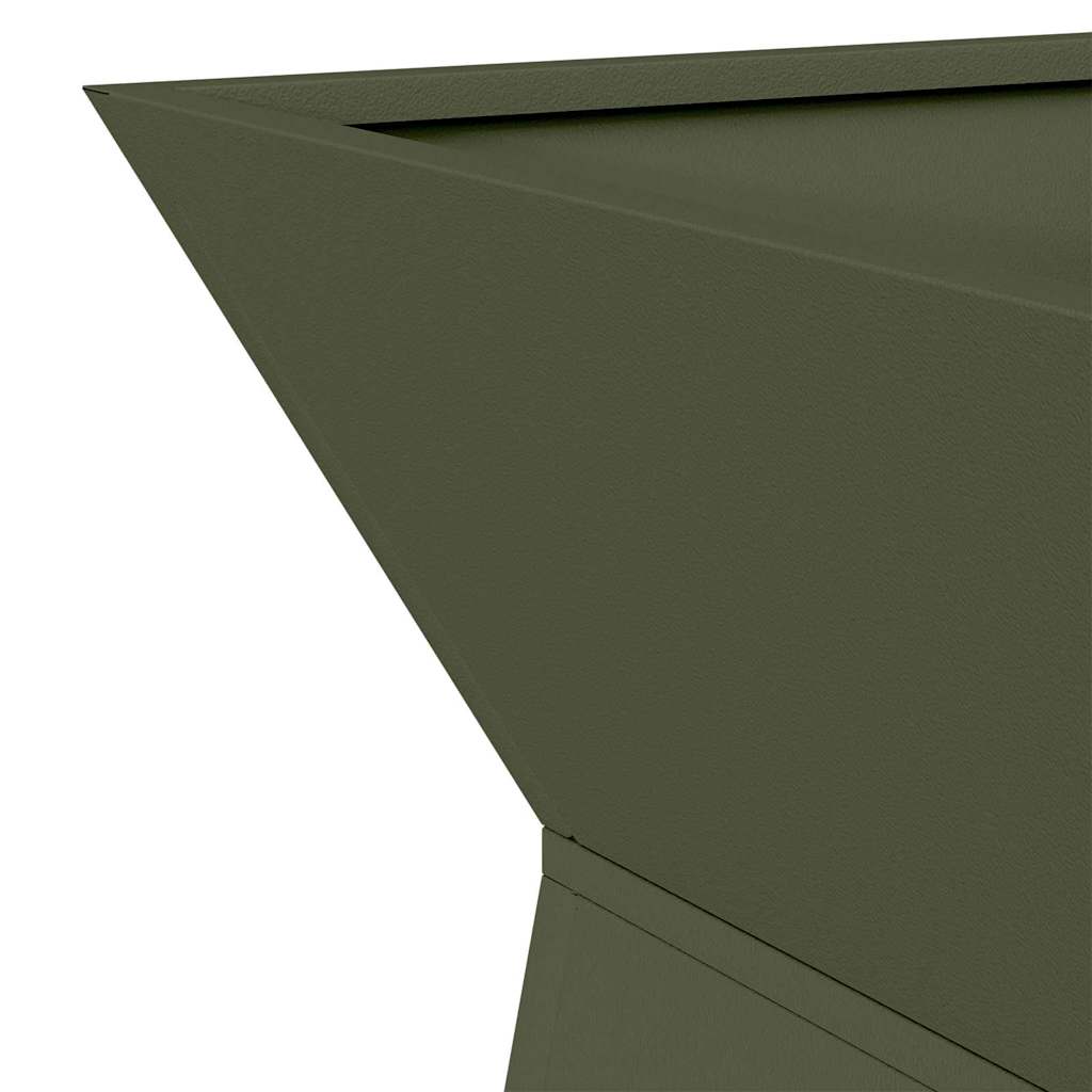Pillar Planter 2 pcs Olive 35 x 35 x 73 cm