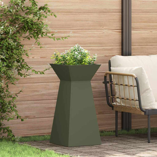 Pillar Planter 2 pcs Olive Green 35 x 35 x 73 cm