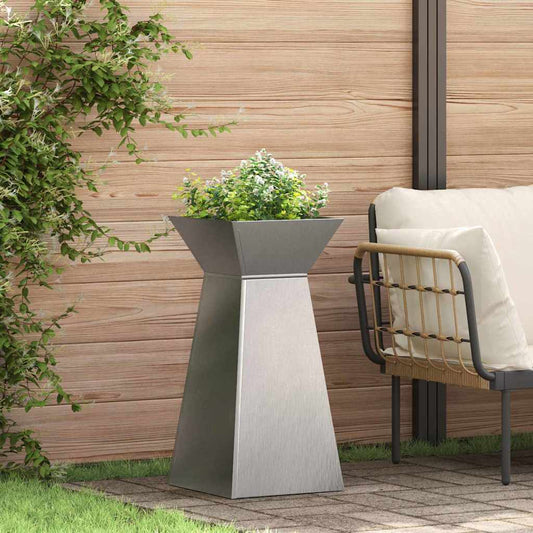 Pillar Planter 2 pcs Silver 35 x 35 x 73 cm Stainless Steel