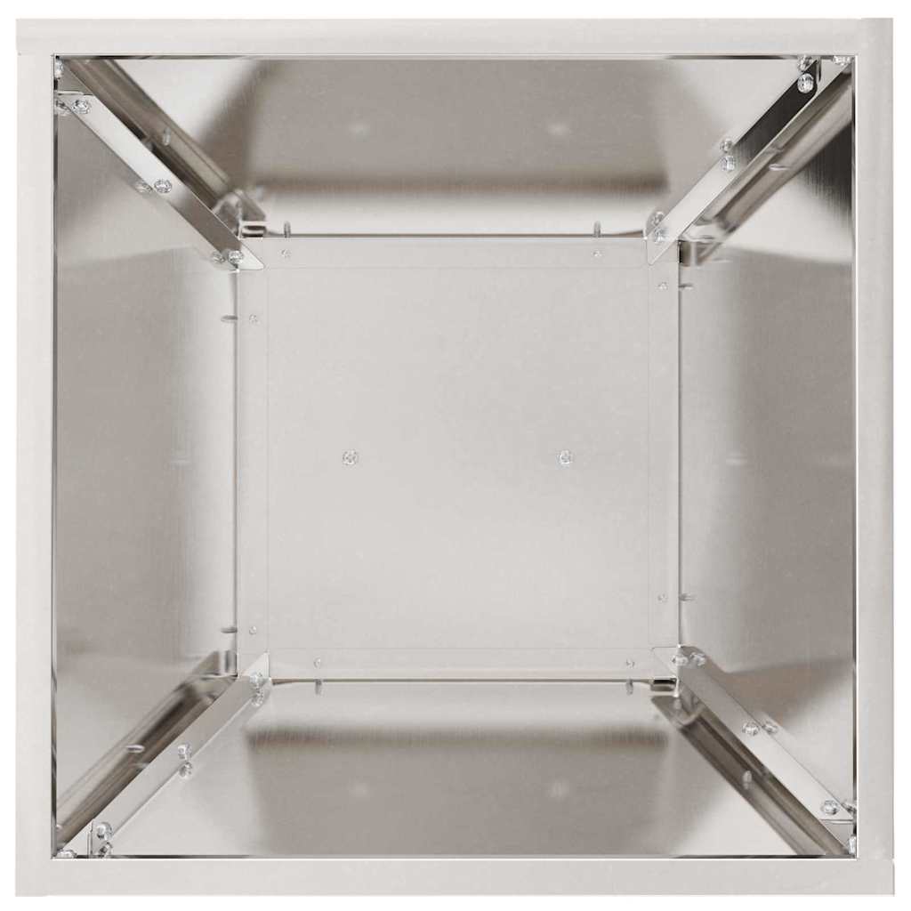 Pillar Planter 2 pcs Silver 35 x 35 x 73 cm