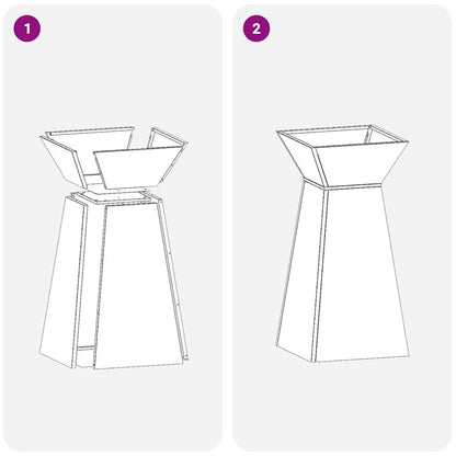 Pillar Planter Silver 35 x 35 x 73 cm