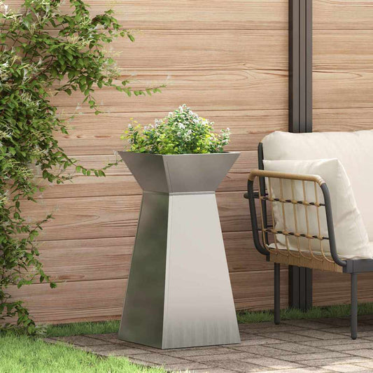 Pillar Planter 2 pcs Silver 35 x 35 x 73 cm Galvanised Steel