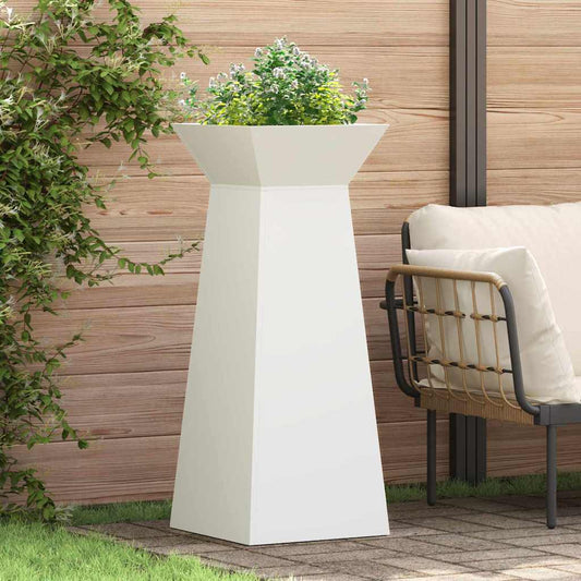 Pillar Planter White 40 x 40 x 100 cm Cold-rolled Steel