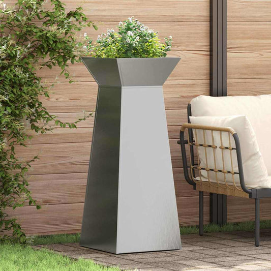 Pillar Planter 2 pcs Silver 40 x 40 x 100 cm Stainless Steel