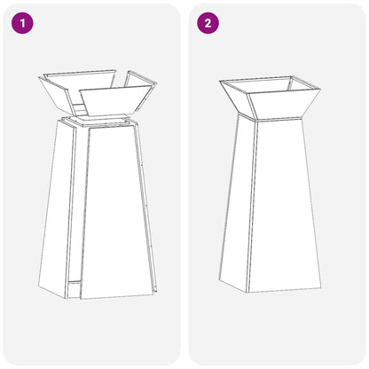 Pillar Planter Silver 40 x 40 x 100 cm