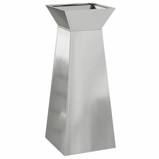 Pillar Planter Silver 40 x 40 x 100 cm Galvanised Steel