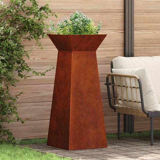 Pillar Planter 2 pcs Rusty 40 x 40 x 100 cm Weathering Steel