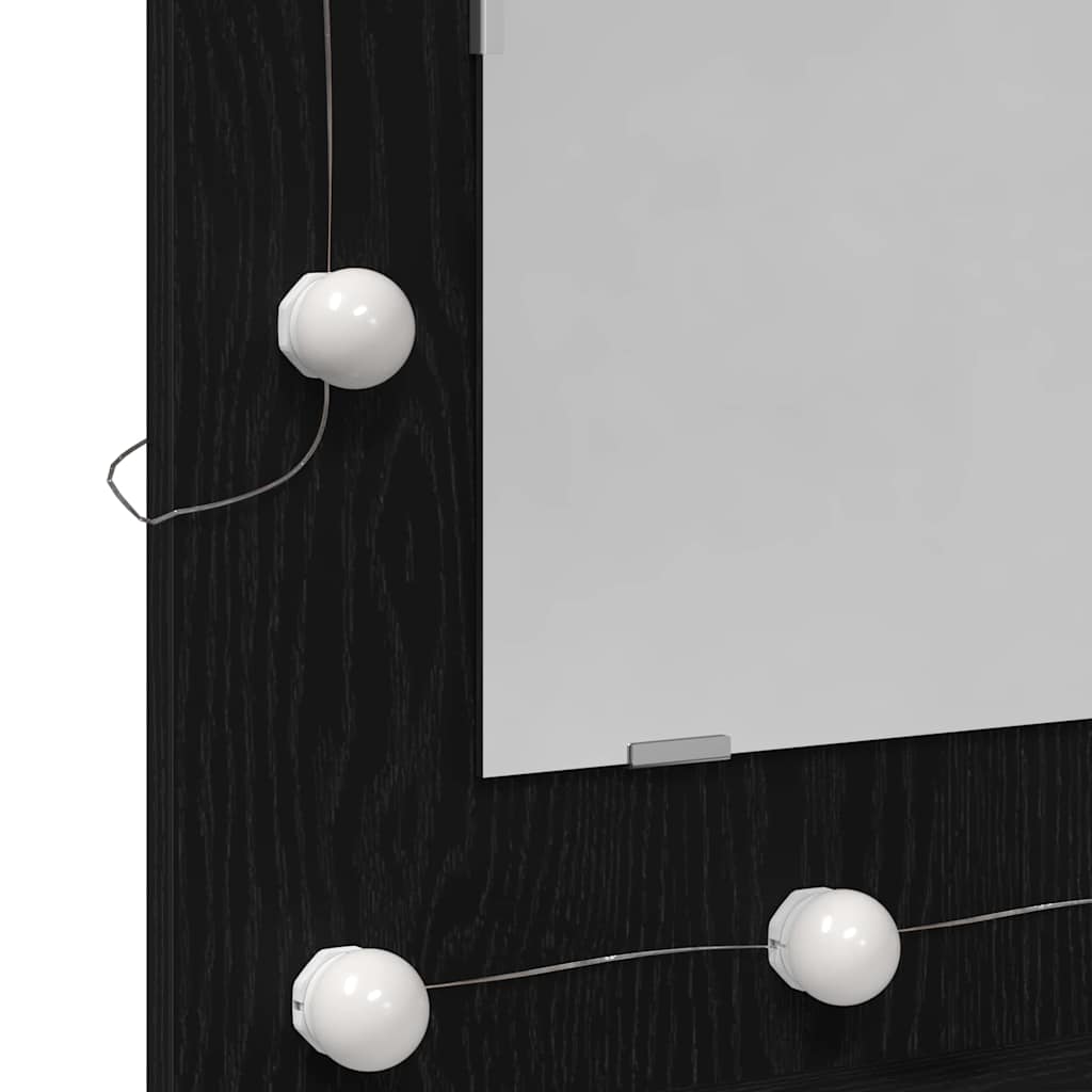 Mirror Cabinet Black Oak 60 x 31.5 x 62 cm Engineered Wood