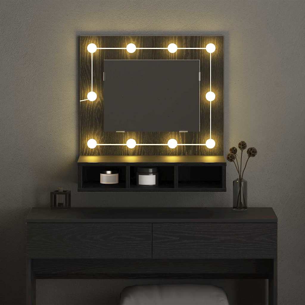 Mirror Cabinet Black Oak 60 x 31.5 x 62 cm Engineered Wood