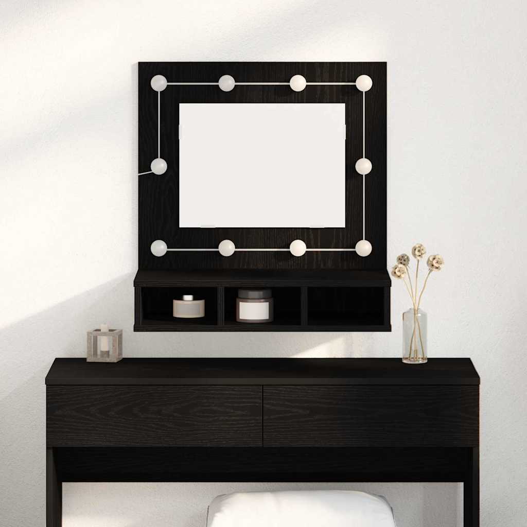 Mirror Cabinet Black Oak 60 x 31.5 x 62 cm Engineered Wood