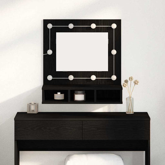 Mirror Cabinet Black Oak 60 x 31.5 x 62 cm Engineered Wood