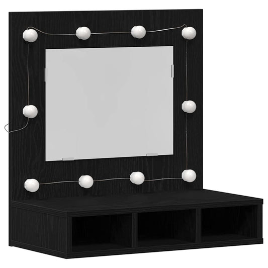 Mirror Cabinet Black Oak 60 x 31.5 x 62 cm Engineered Wood
